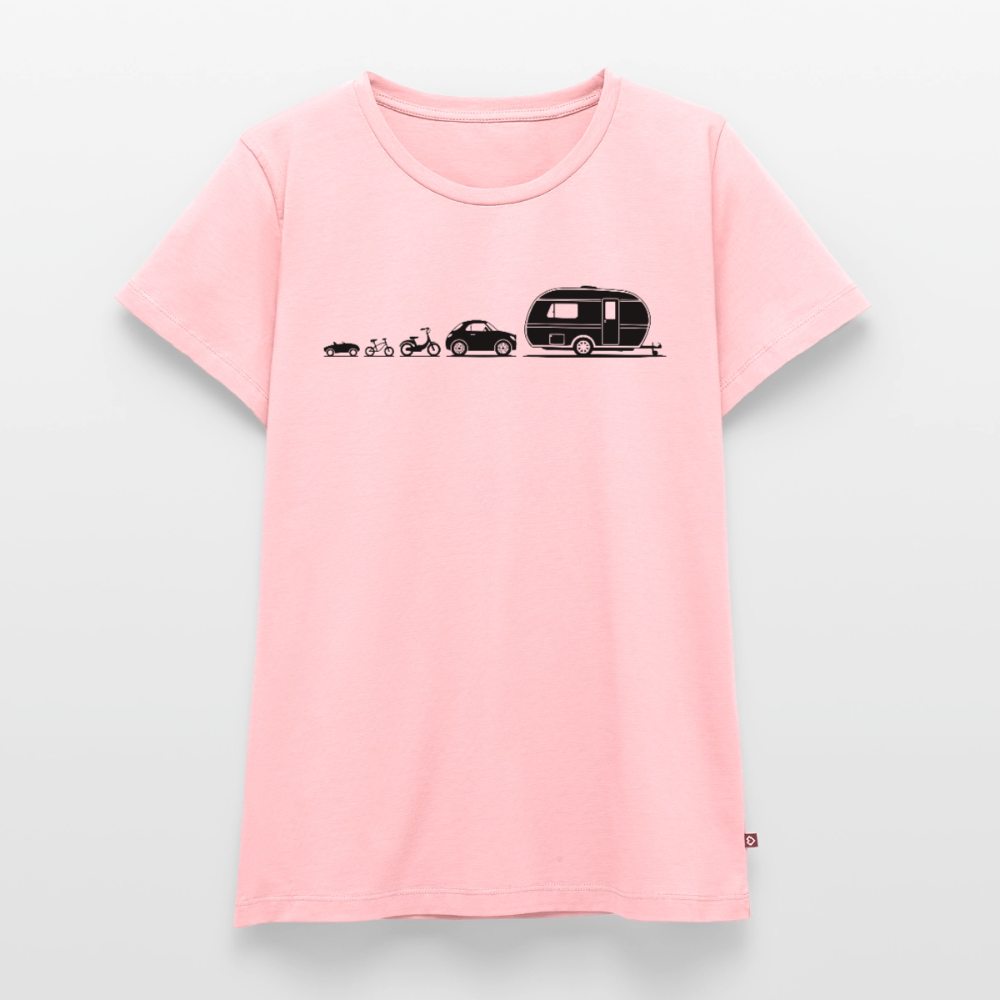 Evolution Wohnwagen - Damen Camping T-Shirt - Rosa