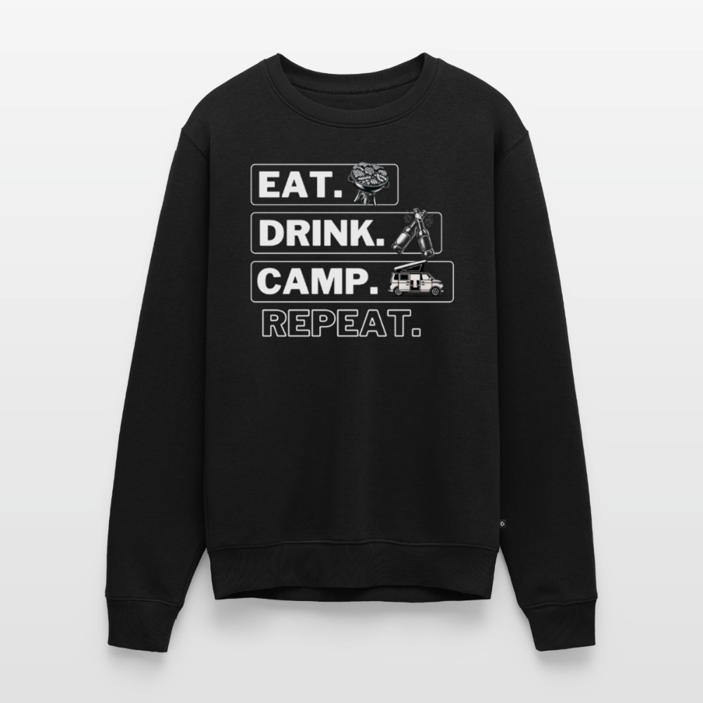 Camping Kreislauf - Herren Camping Sweatshirt - Bulli - Schwarz