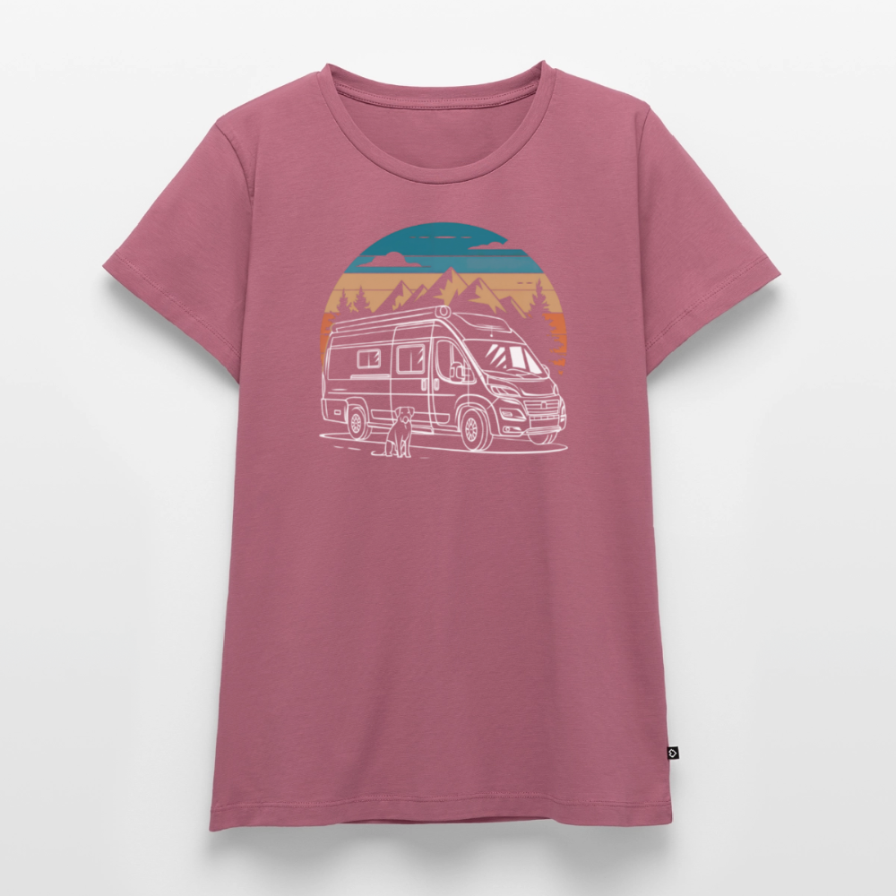 Vanlife mit Hund - Damen Camping T-Shirt - Mauve