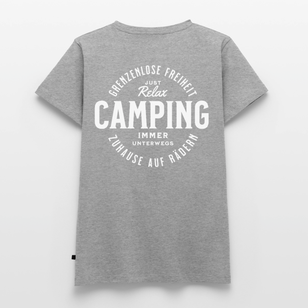 Grenzenlose Freiheit - Damen Camping T-Shirt - Grau meliert