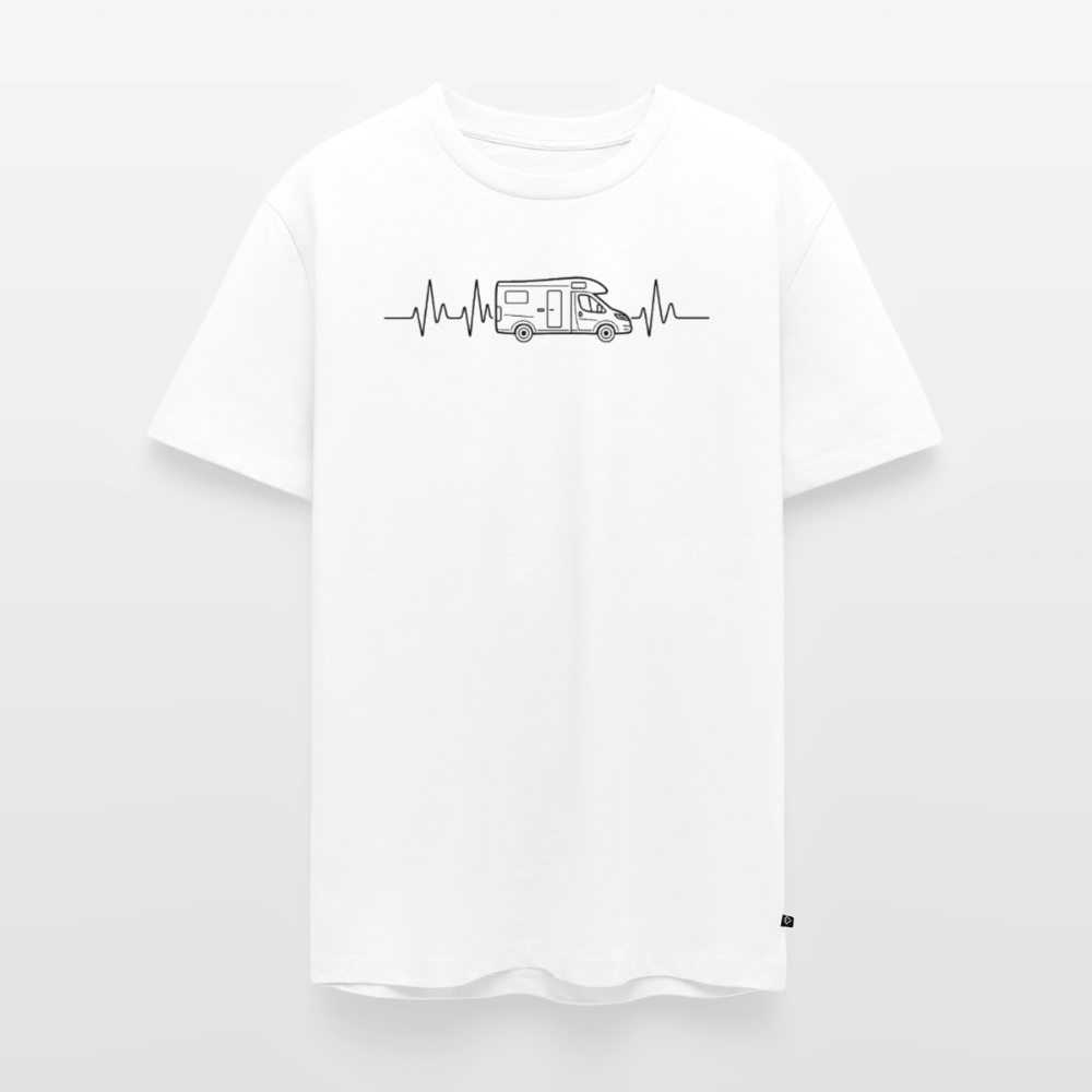 Herzschlag EKG Wohnmobil - Herren Camping T-Shirt - Weiß