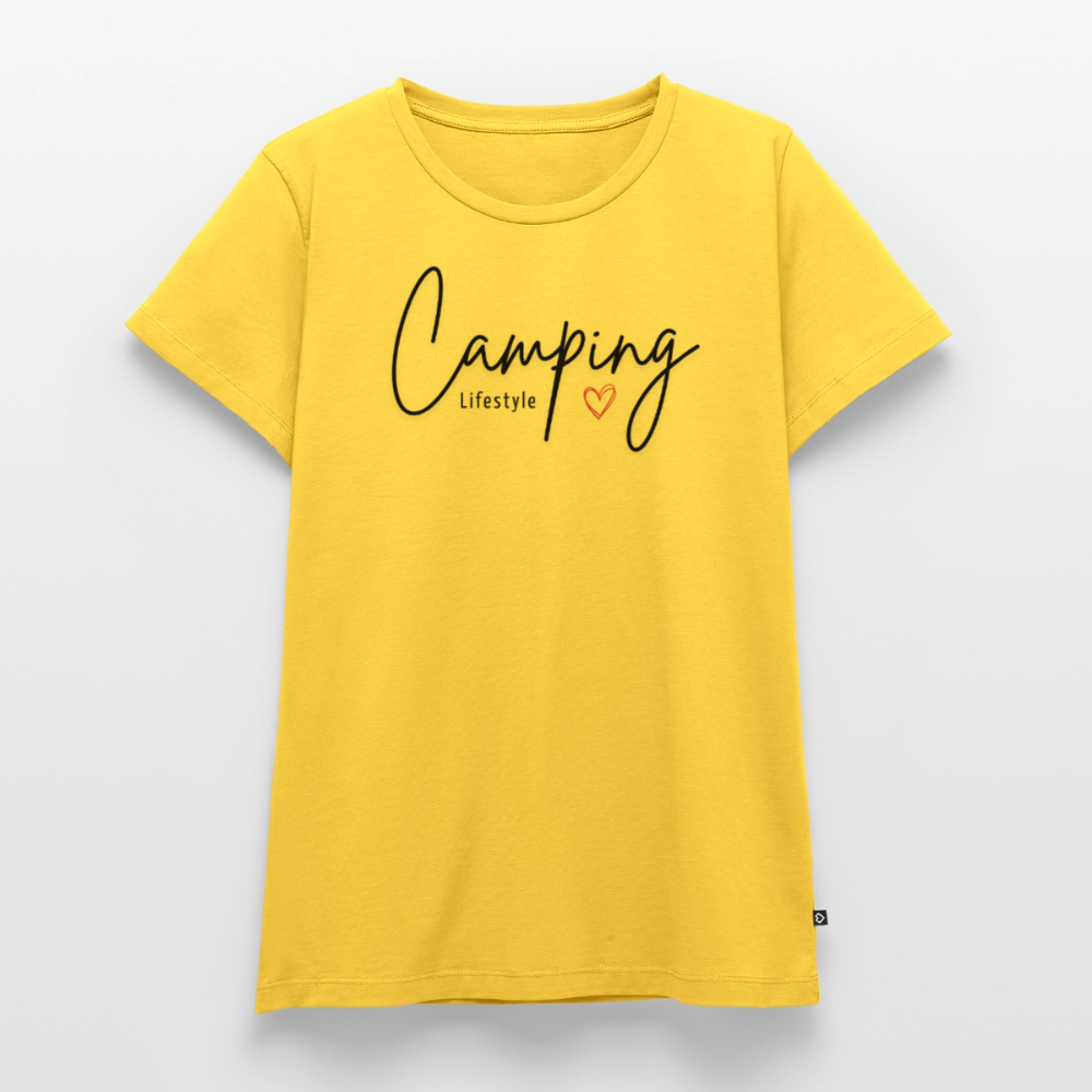 Camping Lifestyle Liebe - Damen Camping T-Shirt - Sonnengelb