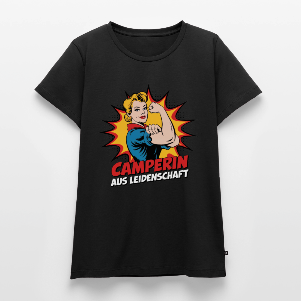 Camperin aus Leidenschaft - Damen Camping T-Shirt - Schwarz