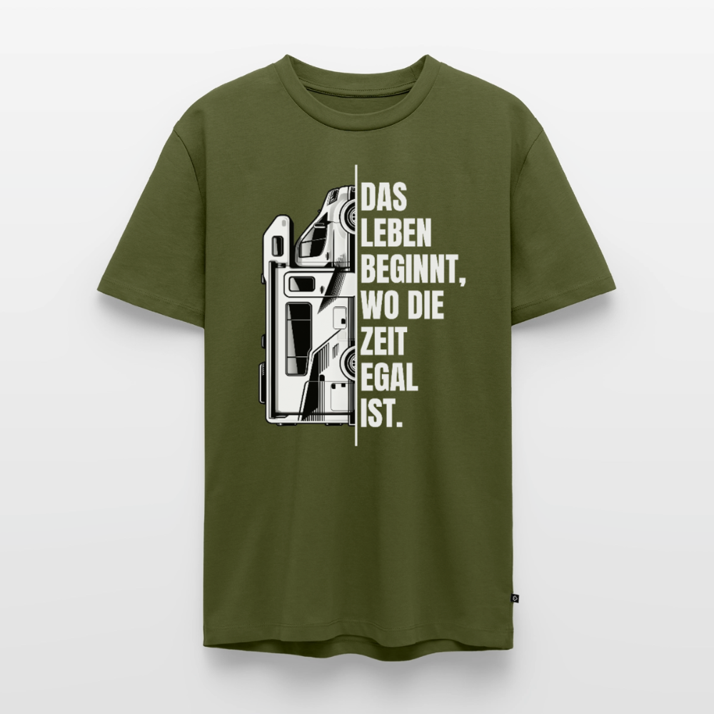Camping ist Zeitlos - Herren Camping T-Shirt - Wohnmobil - Khaki