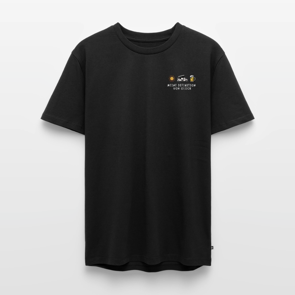 Definition von Glück - Herren Camping T-Shirt - Bulli - Schwarz