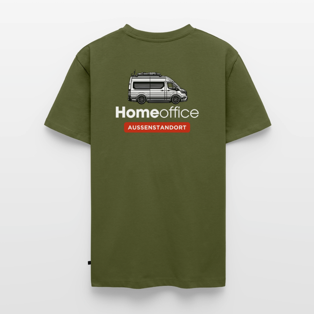 Vanlife Homeoffice - Herren Camping T-Shirt - Rückendruck - Khaki