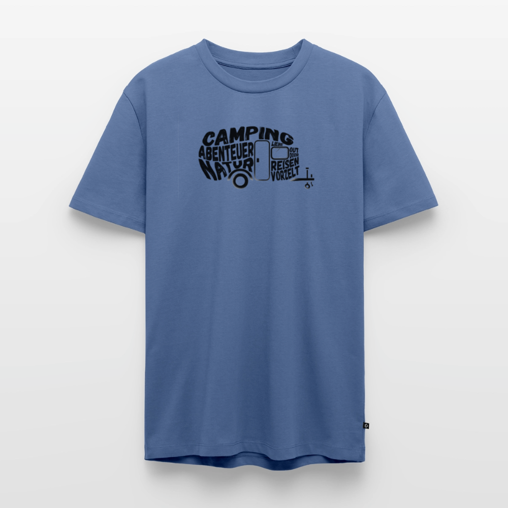 Camping Typografie - Wohnwagen - Herren Camping T-Shirt - Taubenblau