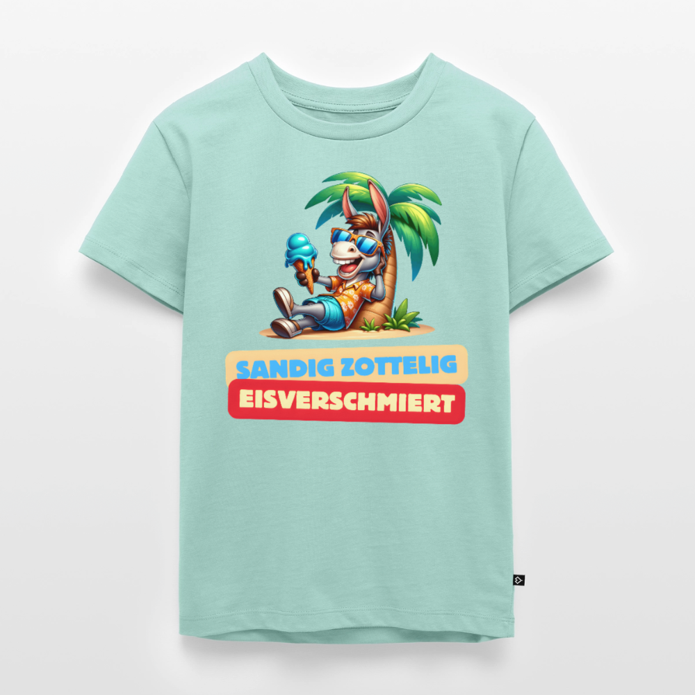 Sandig Zottelig Eisverschmiert - Kinder Camping T-Shirt - Mint