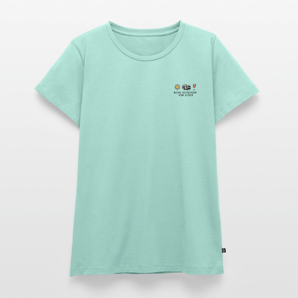 Definition von Glück - Damen Camping T-Shirt - Wohnwagen - Mint