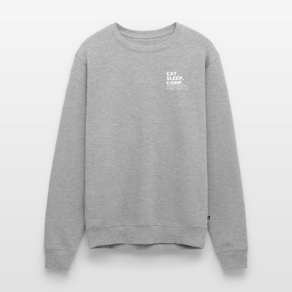 Eat Sleep Camp Repeat - Herren Camping Sweatshirt - Grau meliert