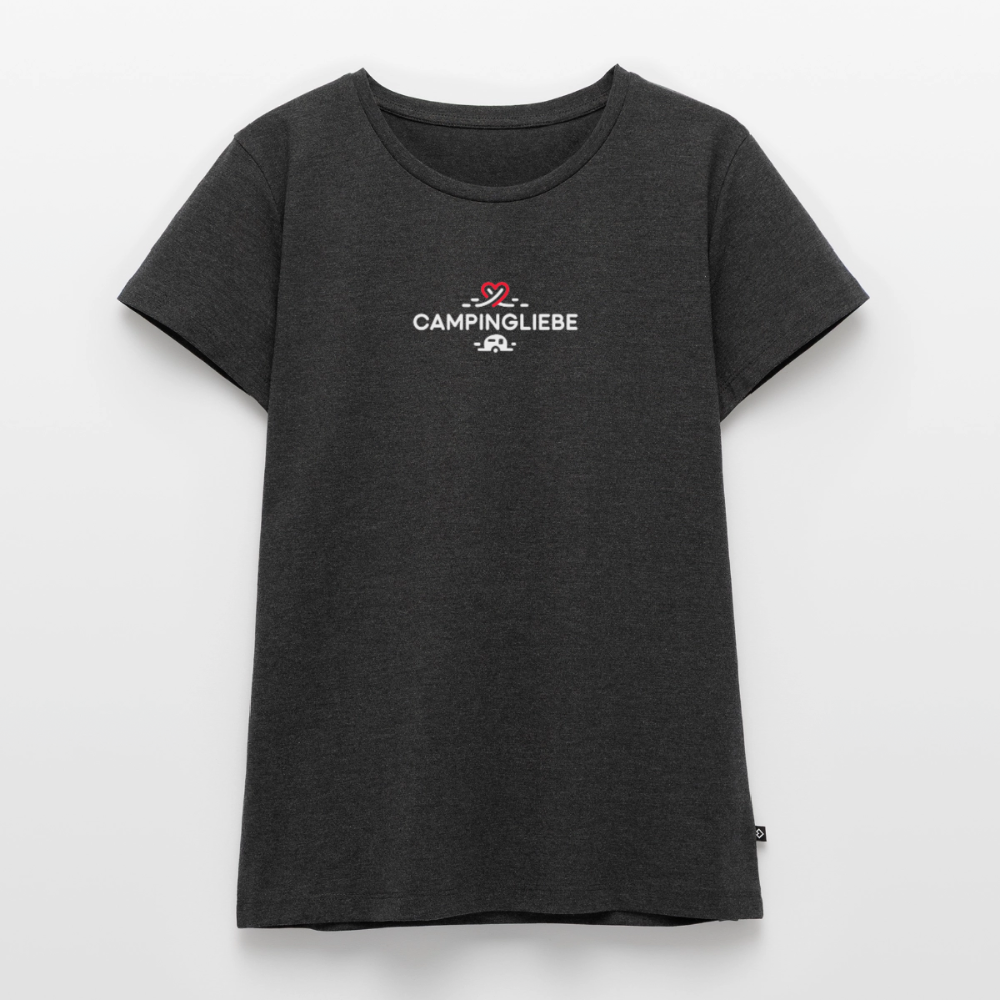 Wohnwagen Campingliebe - Damen Camping T-Shirt - Anthrazit meliert