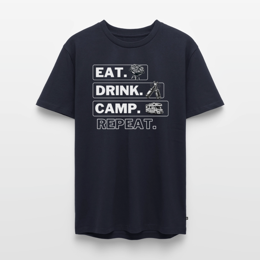 Eat Drink Camp - Herren Camping T-Shirt - Wohnmobil - Navy