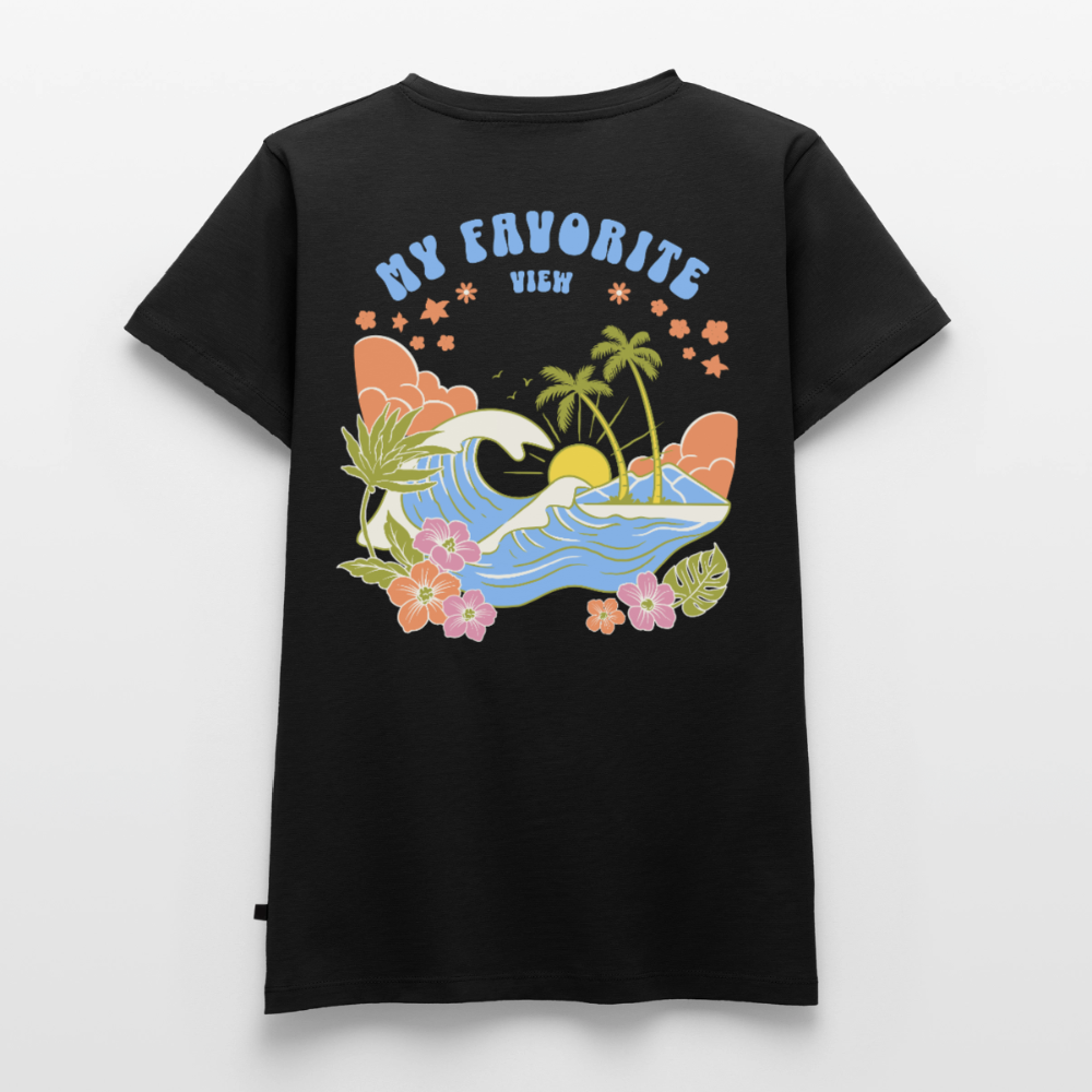 My Favorite View – Damen Camping T-Shirt - Schwarz