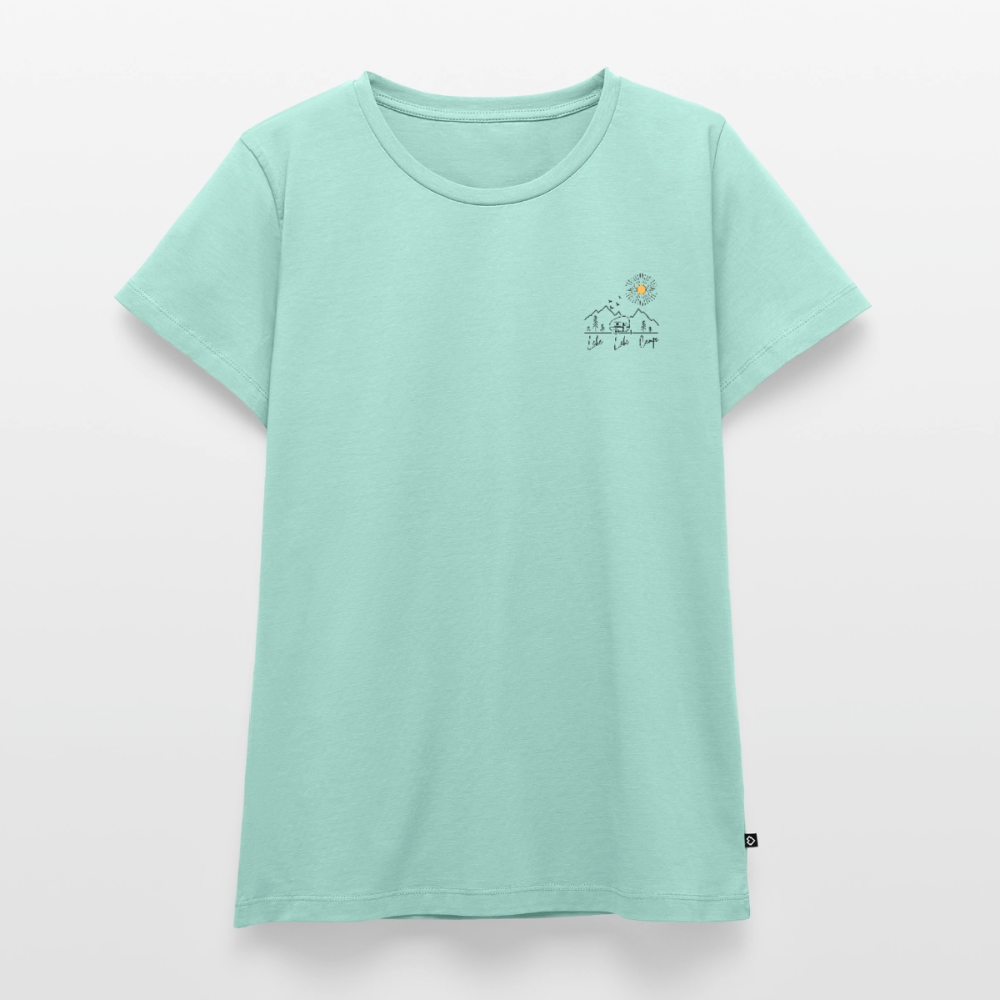Lebe Liebe Campe - Damen Camping T-Shirt - Brust - Mint