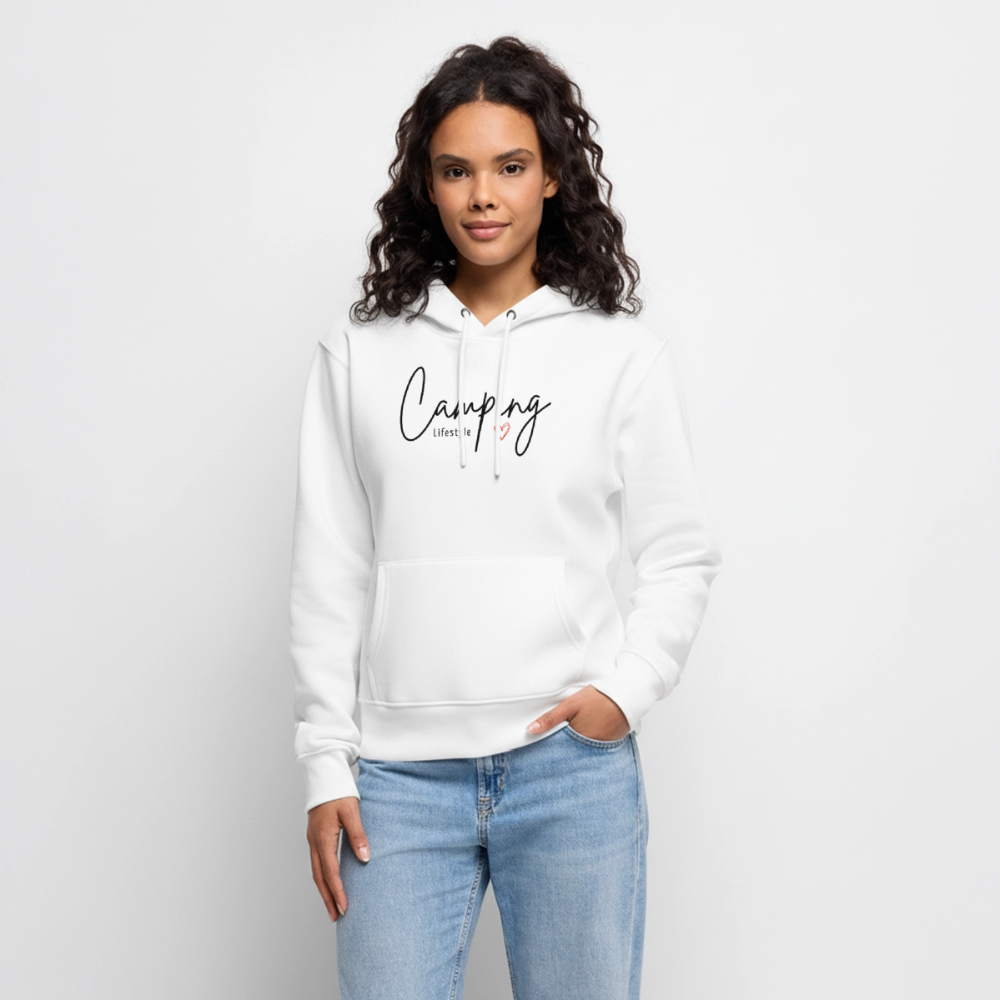 Camping Lifestyle Liebe - Damen Camping Hoodie - Weiß