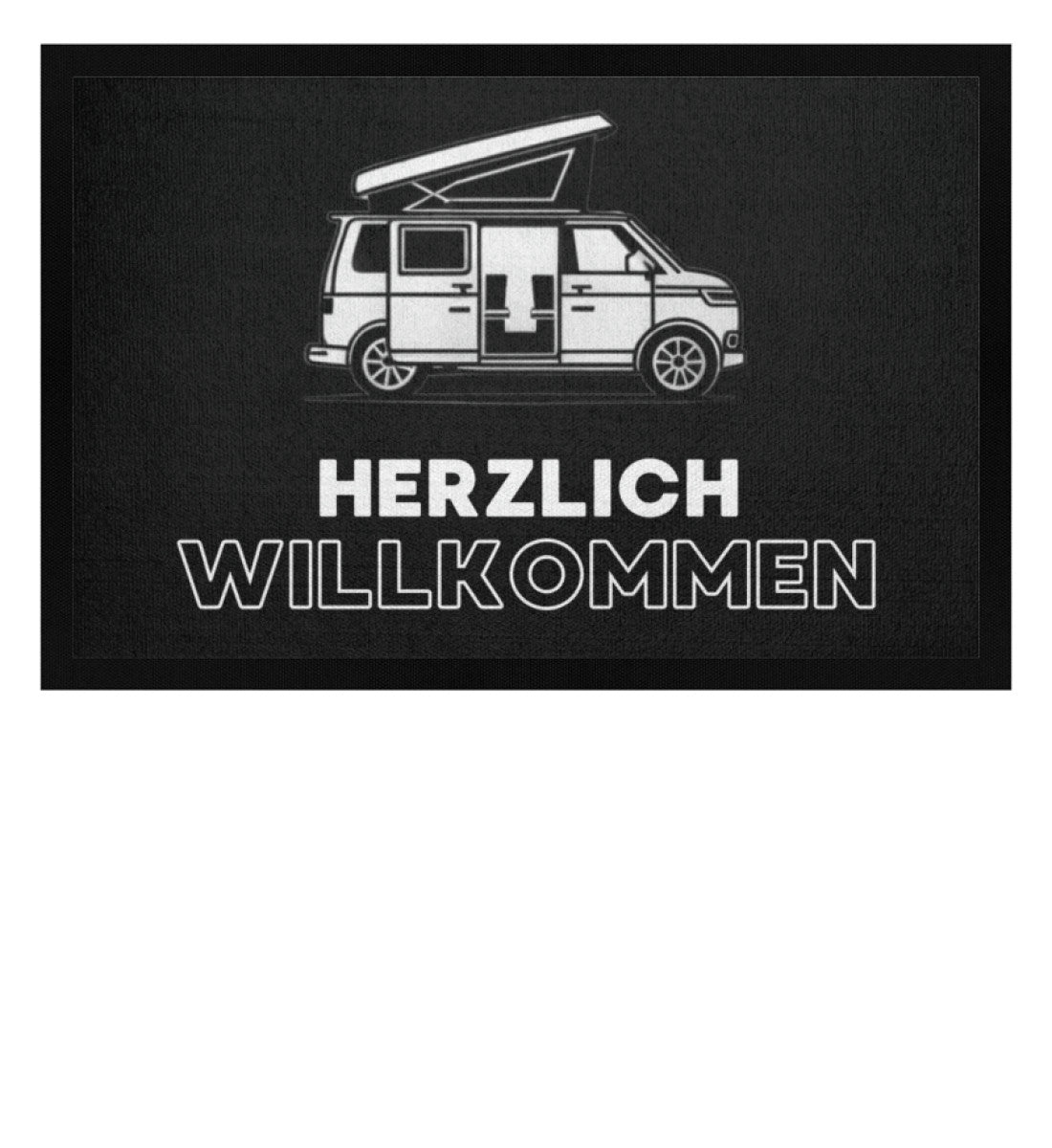 Herzlich Willkommen im Bulli - Camping Fußmatte - LazyDonkeyDesign