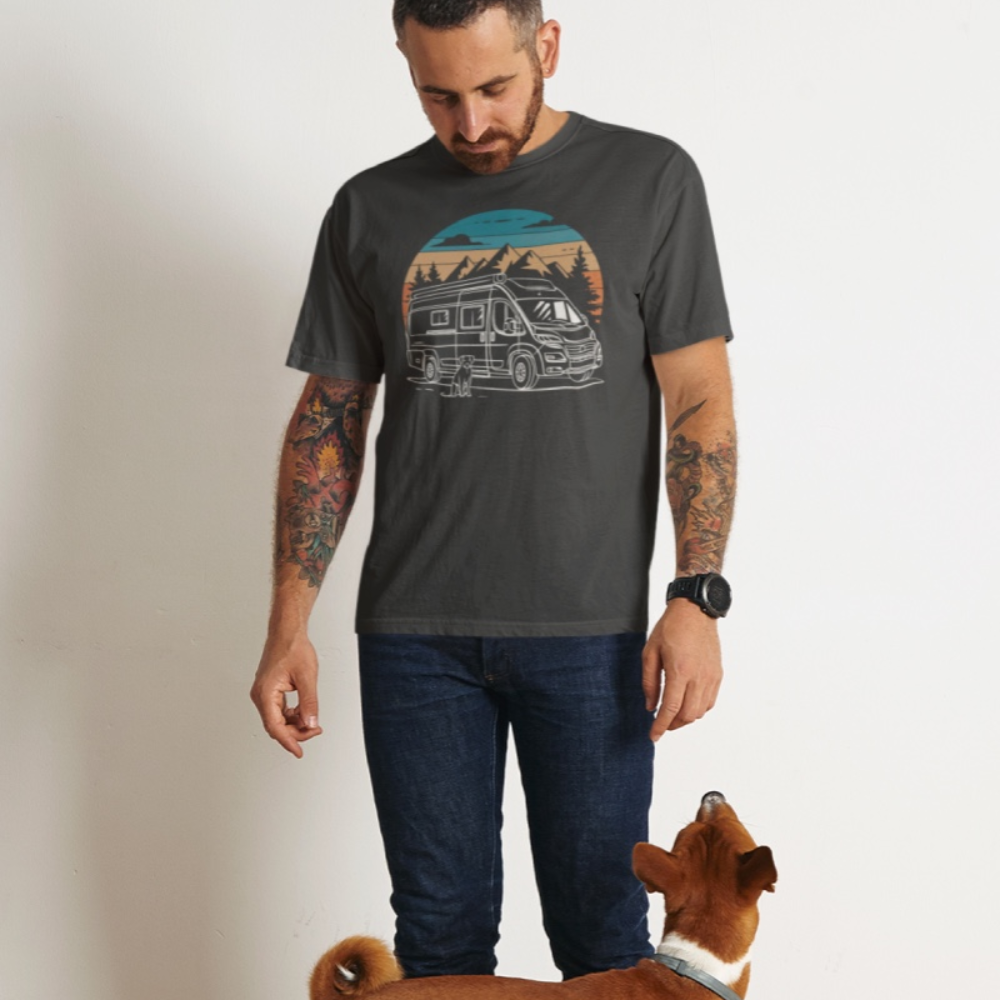 Vanlife mit Hund - Herren Camping T-Shirt