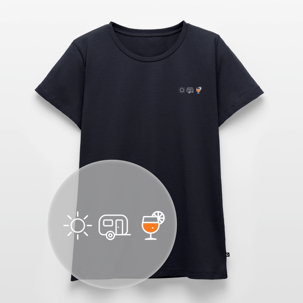 Sonne Wohnwagen Aperol - Damen Camping T-Shirt