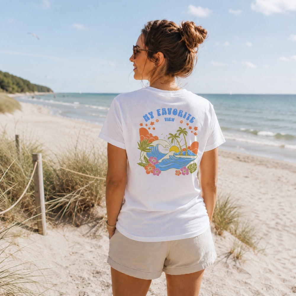 My Favorite View – Damen Camping T-Shirt