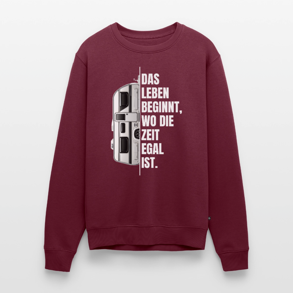 Camping ist Zeitlos - Herren Camping Sweatshirt - Wohnwagen - Burgunderrot