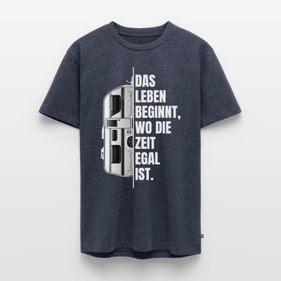 Camping ist Zeitlos - Herren Camping T-Shirt - Wohnwagen - Jeansblau 