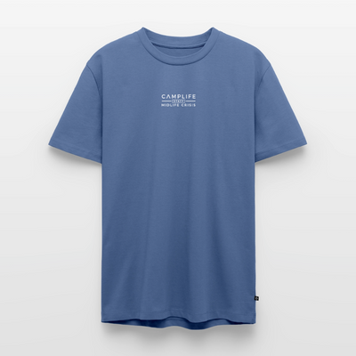 Camplife statt Midlife Crisis - Herren Camping T-Shirt - Taubenblau