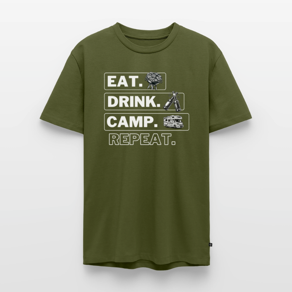 Eat Drink Camp - Herren Camping T-Shirt - Wohnmobil - Khaki