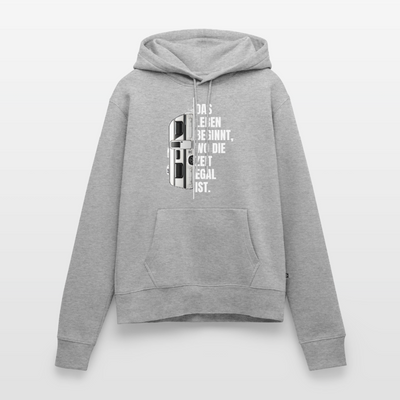 SPOD - Camping ist Zeitlos - Damen Camping Hoodie - Wohnwagen - Grau meliert