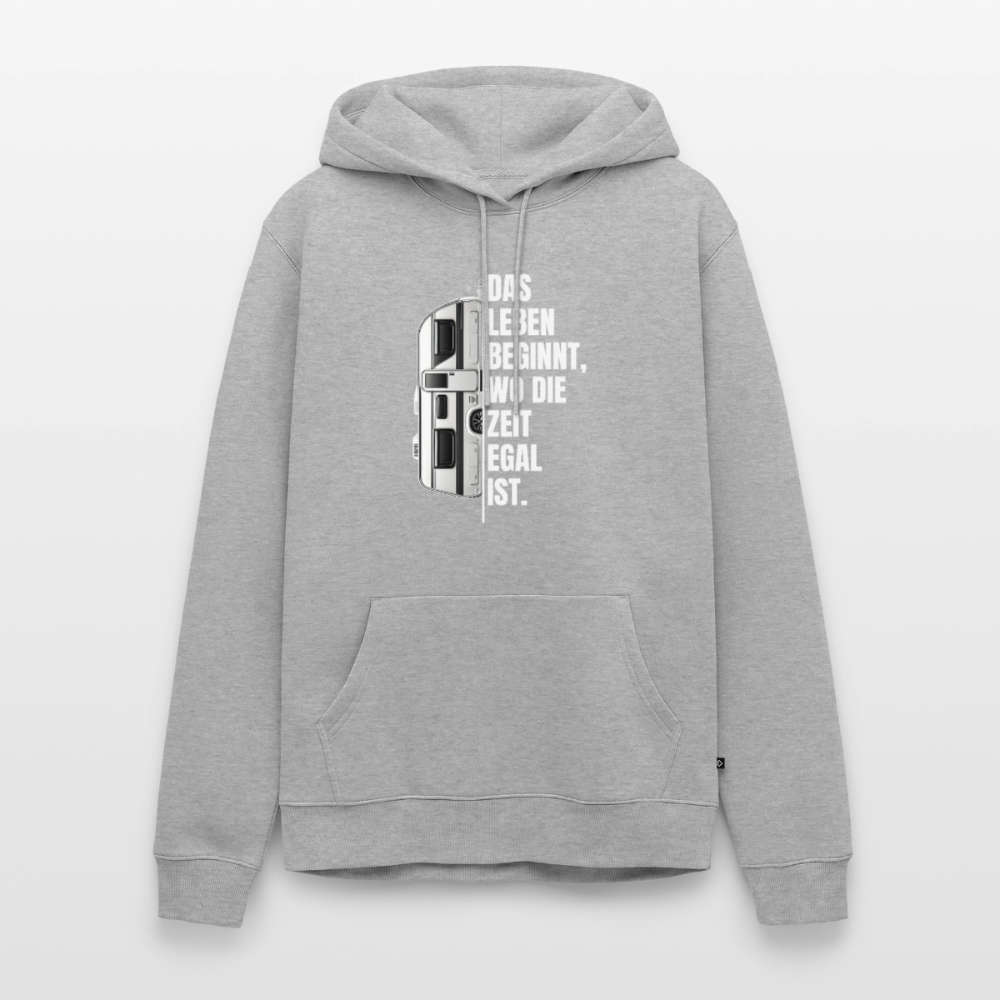 Camping ist Zeitlos - Herren Camping Hoodie - Wohnwagen - Grau meliert