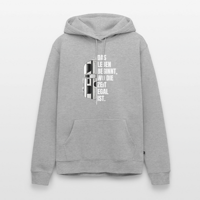 Camping ist Zeitlos - Herren Camping Hoodie - Wohnwagen - Grau meliert