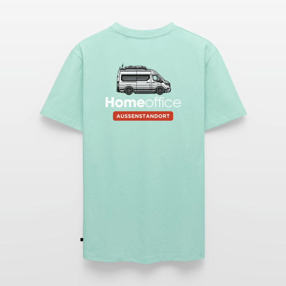 Vanlife Homeoffice - Herren Camping T-Shirt - Rückendruck - Mint 