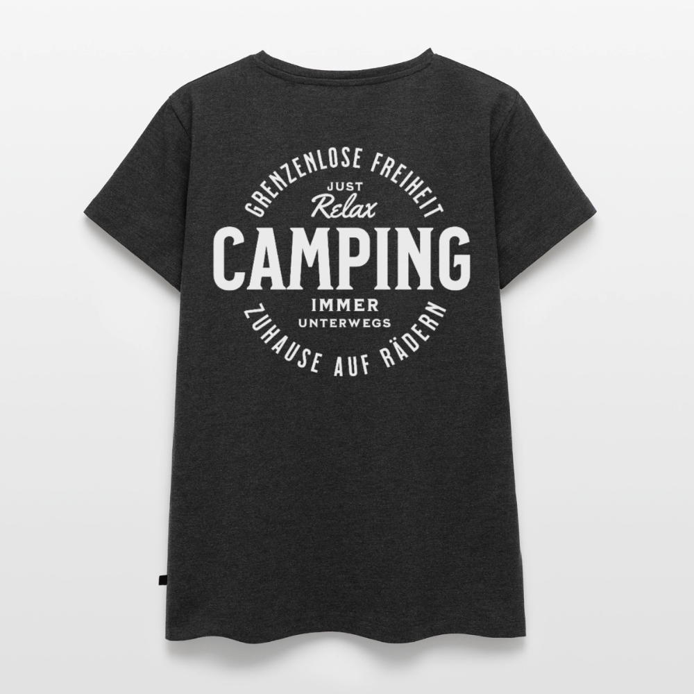 Grenzenlose Freiheit - Damen Camping T-Shirt - Anthrazit meliert
