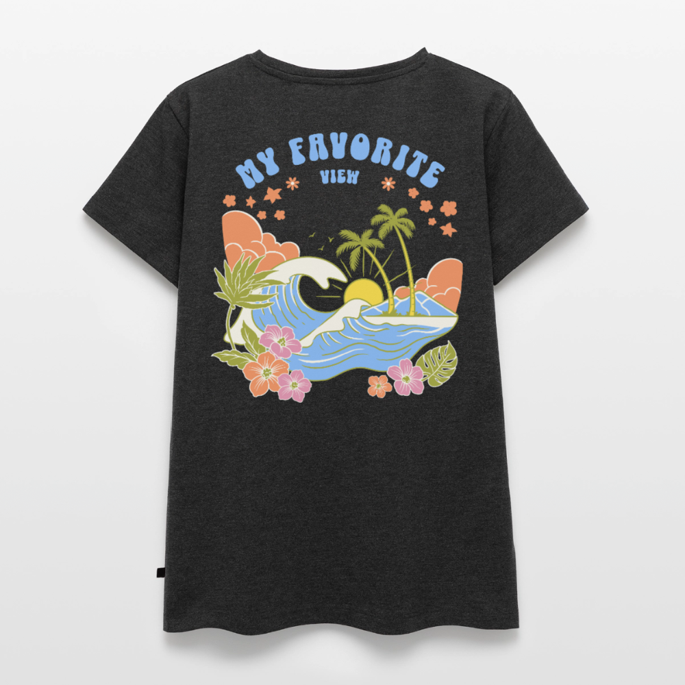My Favorite View – Damen Camping T-Shirt - Anthrazit meliert