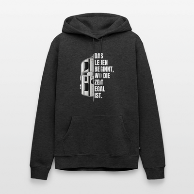Camping ist Zeitlos - Herren Camping Hoodie - Wohnwagen - Anthrazit meliert