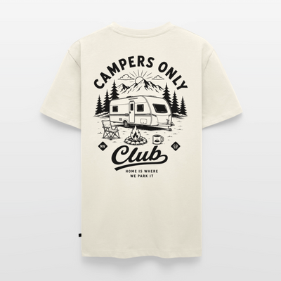 Campers Only Club - Herren Camping T-Shirt - Wohnwagen - Naturweiß