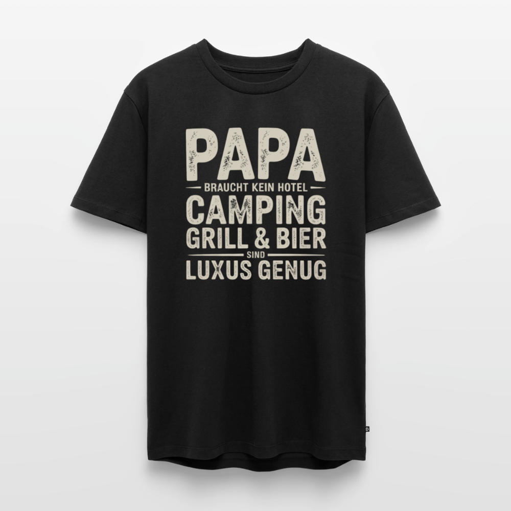 Väter sind Helden - Herren Camping T-Shirt - Schwarz