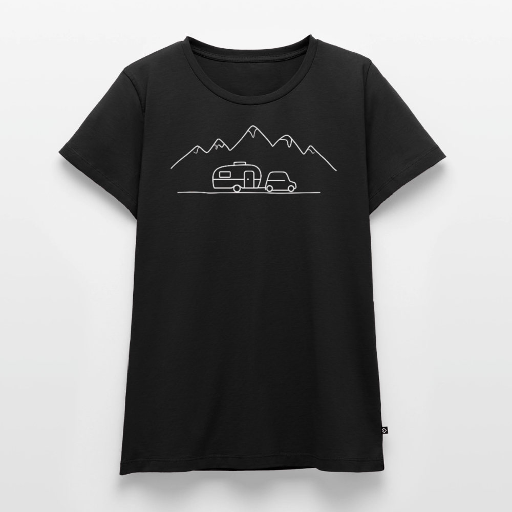 Keep it simple - Damen Camping T-Shirt - Schwarz