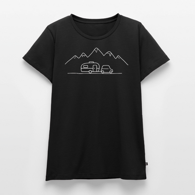 Keep it simple - Damen Camping T-Shirt - Schwarz