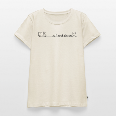 Auf und Davon - Damen Camping T-Shirt - Wohnmobil - Naturweiß