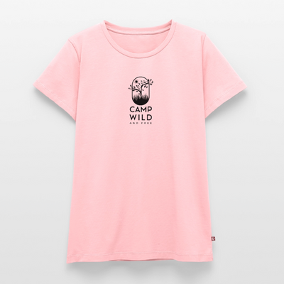 Camp Wild and Free - Damen Camping T-Shirt - Rosa