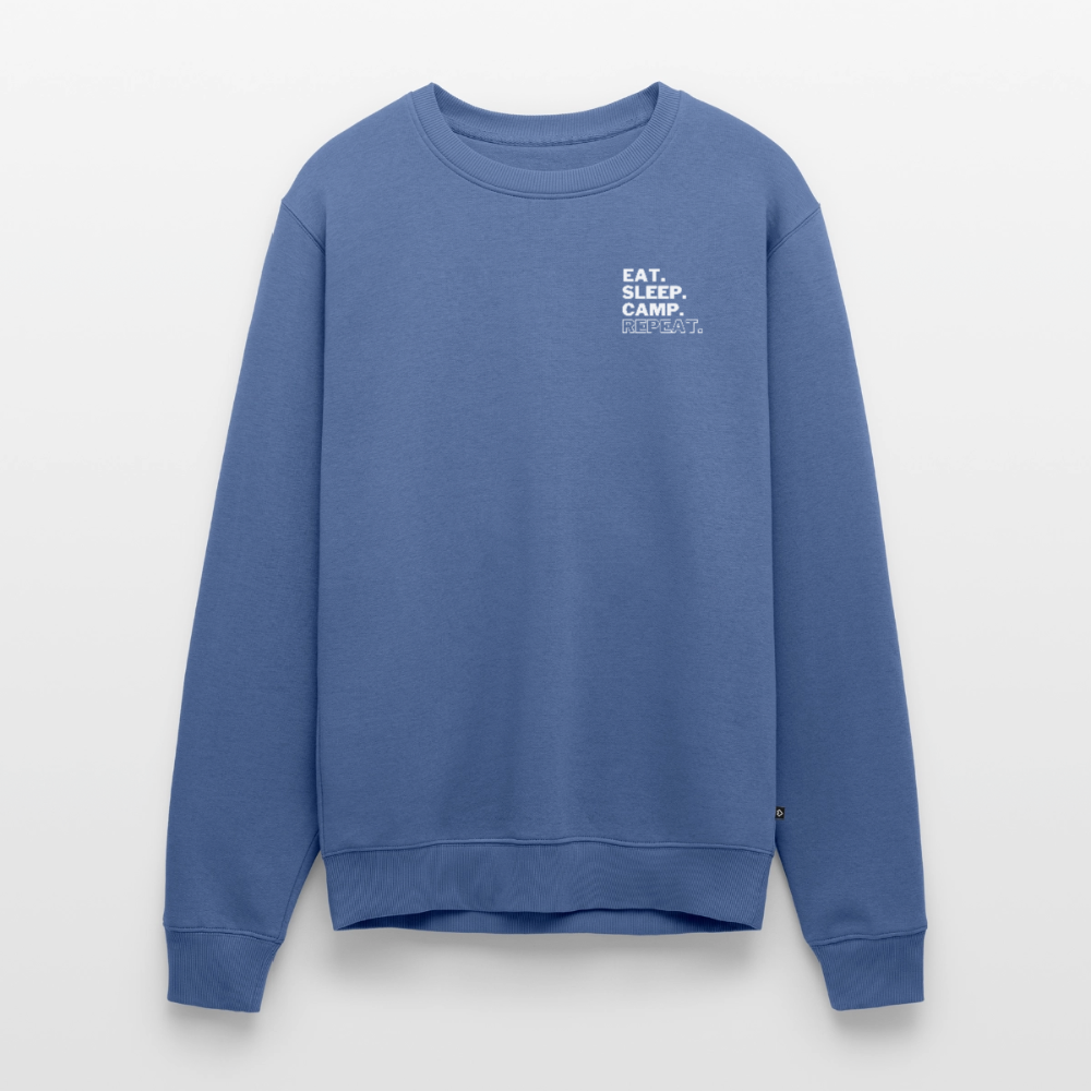Eat Sleep Camp Repeat - Herren Camping Sweatshirt - Taubenblau