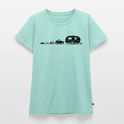 Evolution Wohnwagen - Damen Camping T-Shirt - Mint 