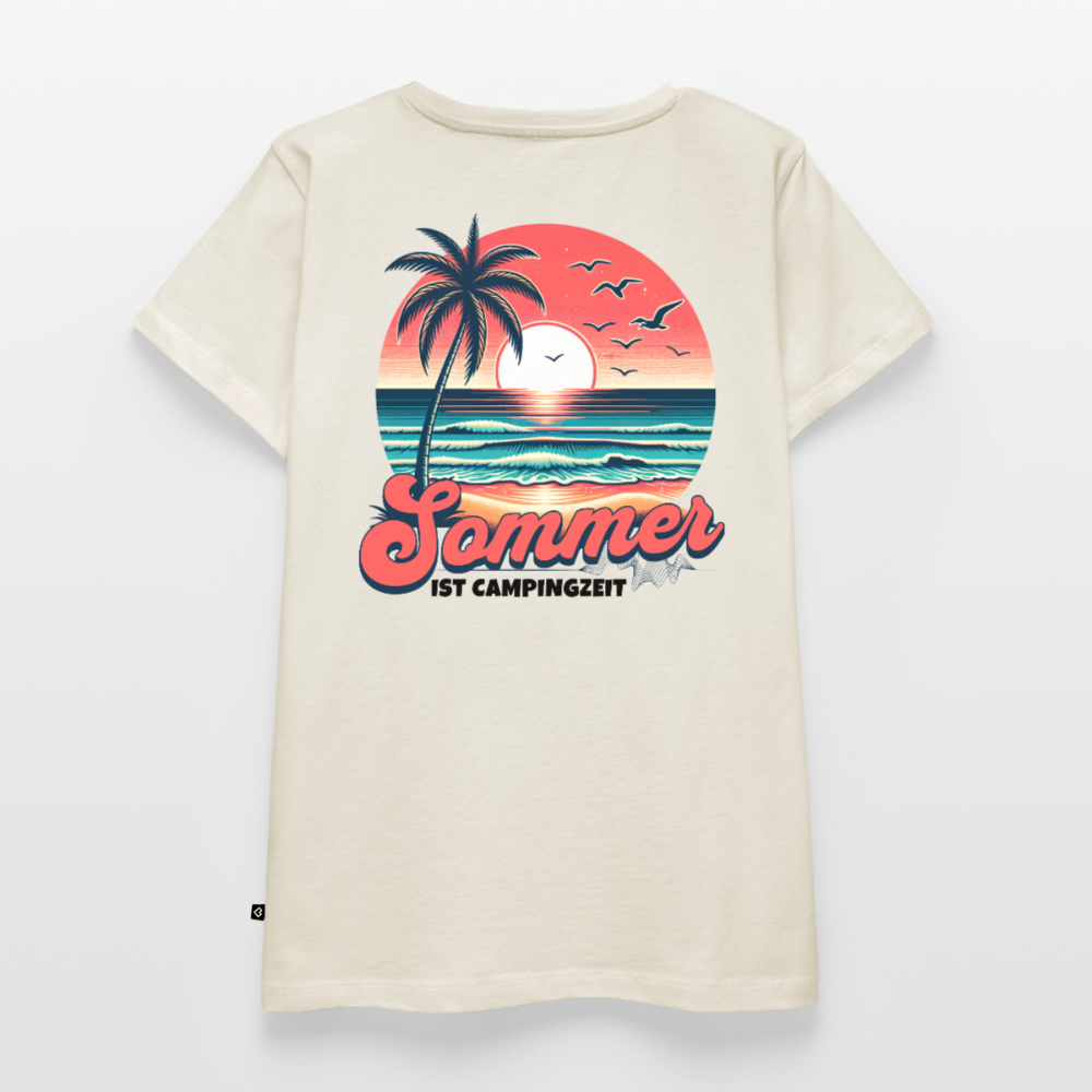 Sommer ist Campingzeit - Damen Camping T-Shirt - Naturweiß