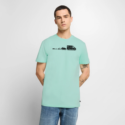 Evolution Vanlife - Herren Camping T-Shirt - Mint 
