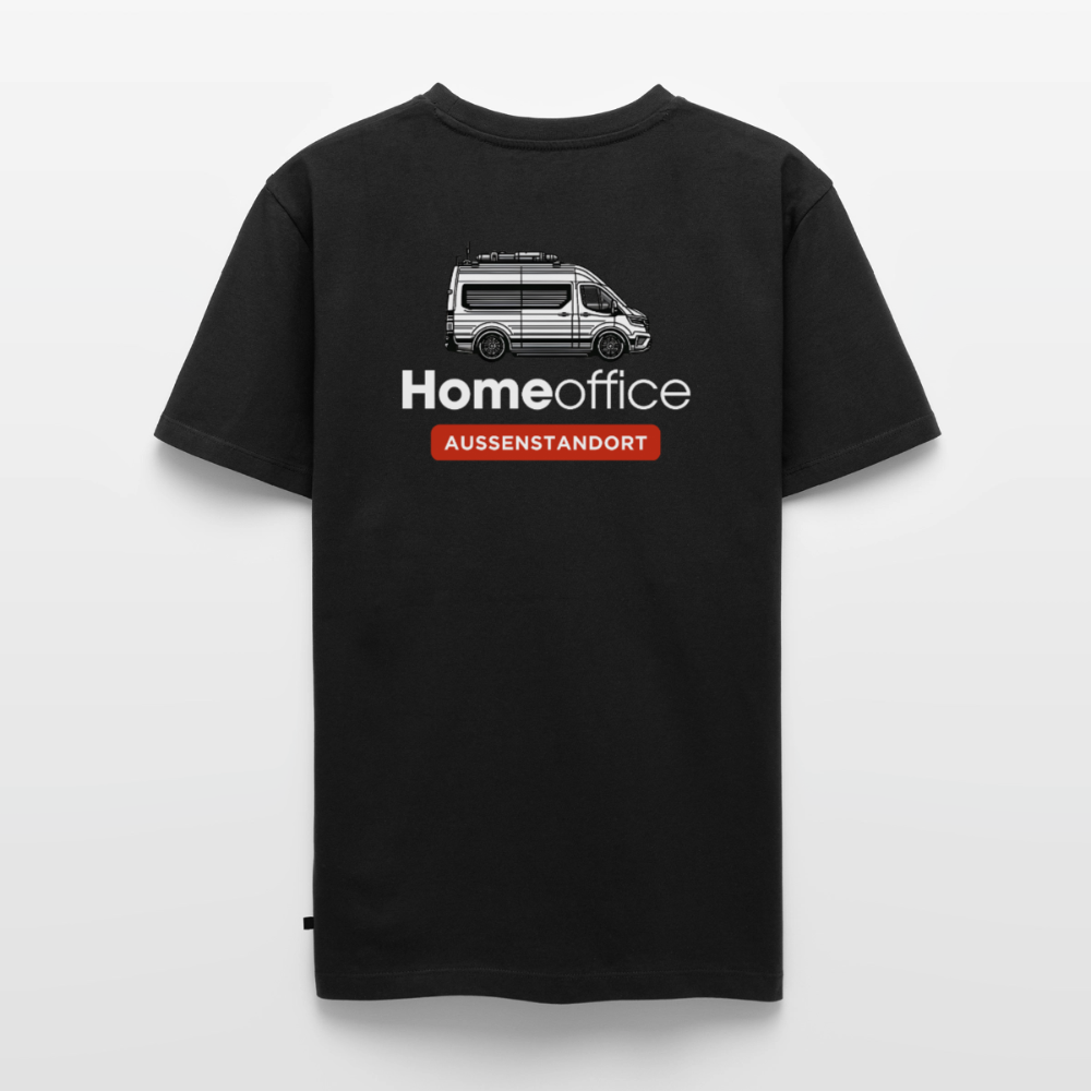 Vanlife Homeoffice - Herren Camping T-Shirt - Rückendruck - Schwarz