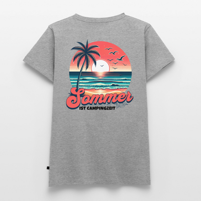 Sommer ist Campingzeit - Damen Camping T-Shirt - Grau meliert