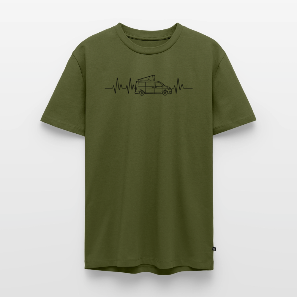Herzschlag EKG Bulli - Herren Camping T-Shirt - Khaki
