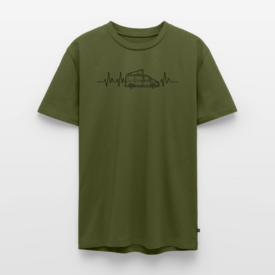 Herzschlag EKG Bulli - Herren Camping T-Shirt - Khaki