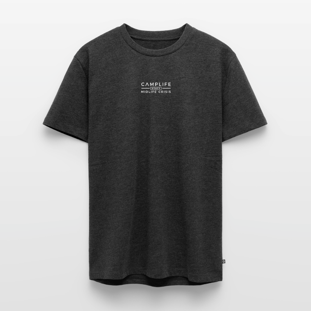 Camplife statt Midlife Crisis - Herren Camping T-Shirt - Anthrazit meliert