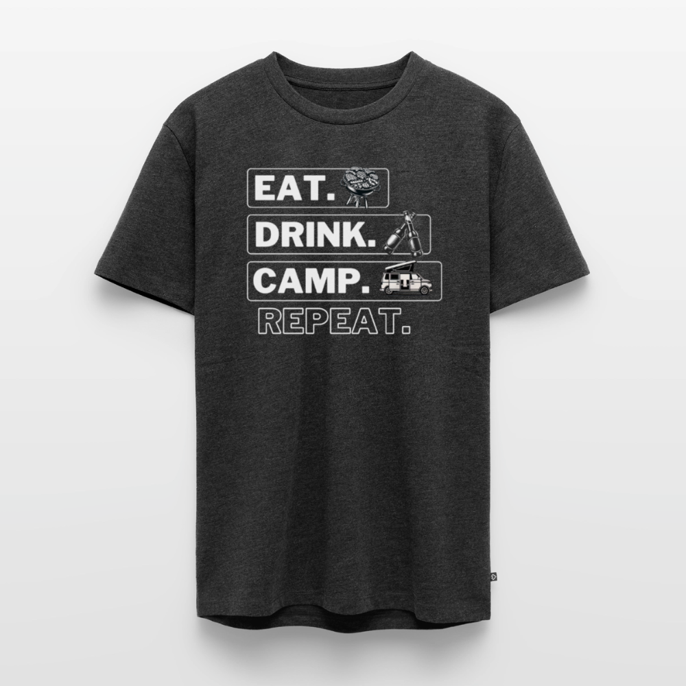 Eat Drink Camp - Herren Camping T-Shirt - Bulli - Anthrazit meliert